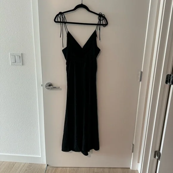 Sandro Praline Ruched Rhinestone dress in black - Picture 6 of 9